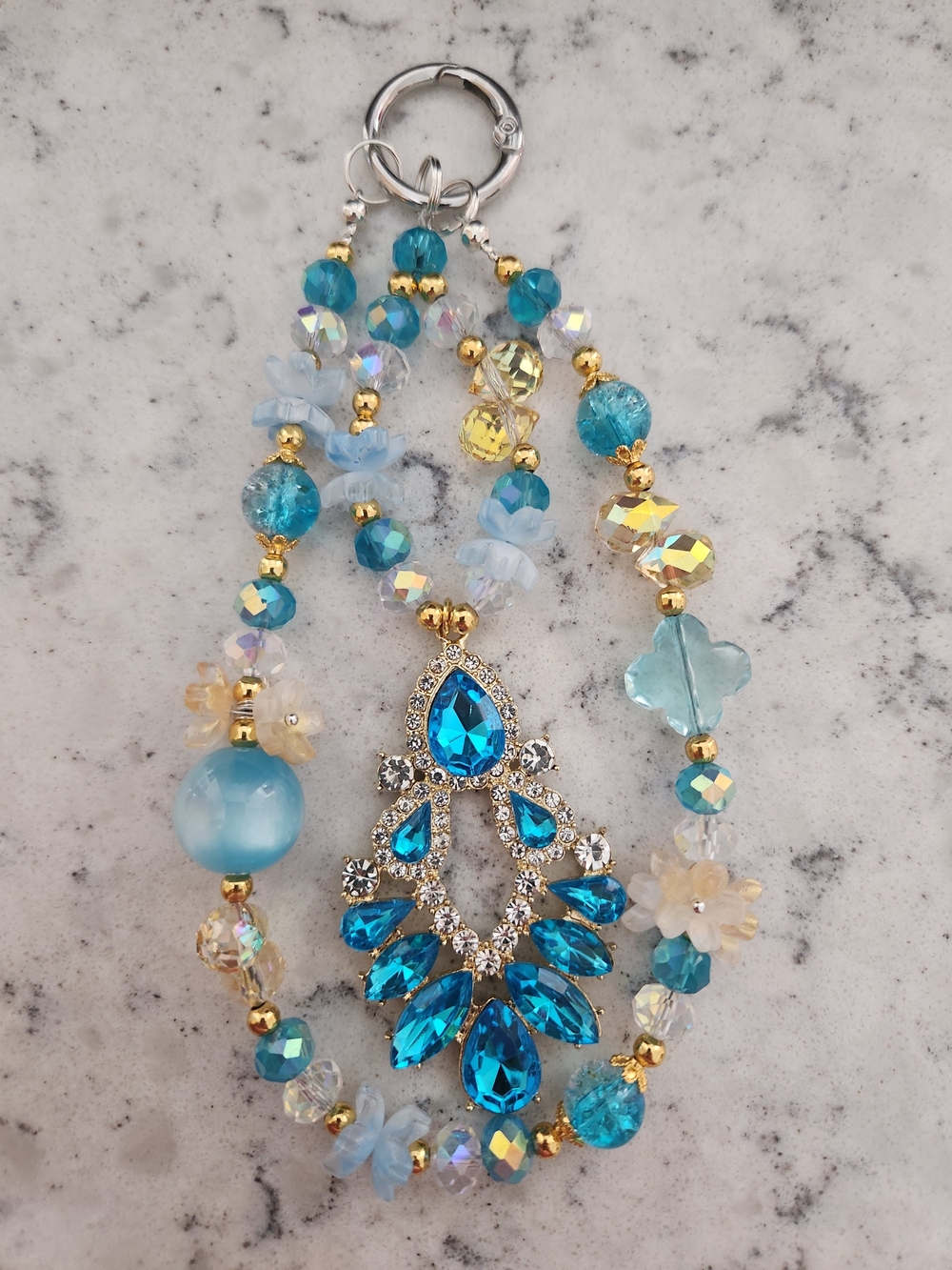 Blue Crystal Keychain